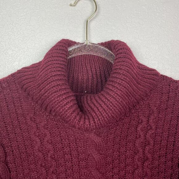 FOREVER 21 Burgundy Tunic Length Turtleneck Sweater Size M - Picture 2 of 8